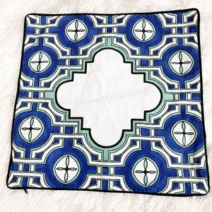 Pottery Barn Teen Mix N Match Monogram Pillow Cover Blue Teal White Black NEW